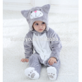 Suave bebé franela mameluco Animal Onesie traje de trajes de pijamas, ropa para dormir, lindo paño negro, bebé con capucha toalla